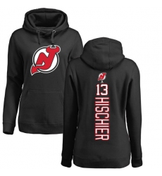 NHL Women's Adidas New Jersey Devils #13 Nico Hischier Black Backer Pullover Hoodie