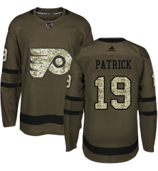 Men's Adidas Philadelphia Flyers #19 Nolan Patrick Premier Green Salute to Service NHL Jersey