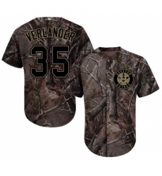 Youth Majestic Houston Astros #35 Justin Verlander Authentic Camo Realtree Collection Flex Base MLB Jersey