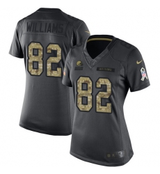 Women's Nike Cleveland Browns #82 Kasen Williams Limited Black 2016 Salute to Service NFL Jersey