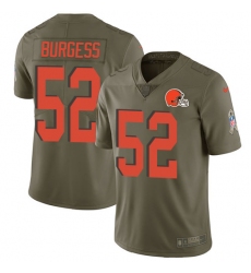 Youth Nike Cleveland Browns #52 James Burgess Limited Olive 2017 Salute to Service NFL Jersey