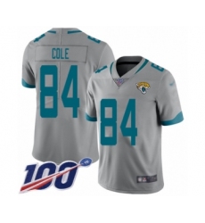 Men's Jacksonville Jaguars #84 Keelan Cole Silver Inverted Legend Limited 100th Season Football Jersey