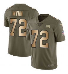 Youth Nike New York Giants #72 Kerry Wynn Limited Olive/Gold 2017 Salute to Service NFL Jersey