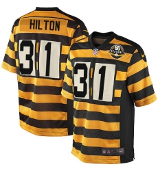 Youth Nike Pittsburgh Steelers #31 Mike Hilton Limited Yellow/Black Alternate 80TH Anniversary Throwback NFL Jersey
