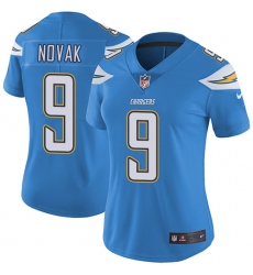 Women's Nike Los Angeles Chargers #9 Nick Novak Electric Blue Alternate Vapor Untouchable Limited Player NFL Jersey