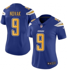 Women's Nike Los Angeles Chargers #9 Nick Novak Limited Electric Blue Rush Vapor Untouchable NFL Jersey