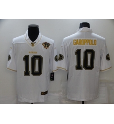 Men's San Francisco 49ers #10 Jimmy Garoppolo Nike White-Gold Limited Throwback Jersey