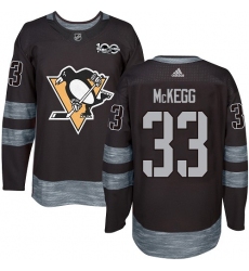 Men's Adidas Pittsburgh Penguins #33 Greg McKegg Authentic Black 1917-2017 100th Anniversary NHL Jersey