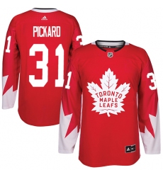 Men's Adidas Toronto Maple Leafs #31 Calvin Pickard Premier Red Alternate NHL Jersey