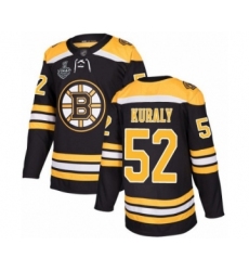 Men's Boston Bruins #52 Sean Kuraly Authentic Black Home 2019 Stanley Cup Final Bound Hockey Jersey