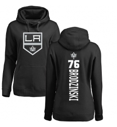 NHL Women's Adidas Los Angeles Kings #76 Jonny Brodzinski Black Backer Pullover Hoodie