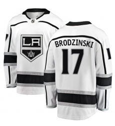 Youth Los Angeles Kings #17 Jonny Brodzinski Authentic White Away Fanatics Branded Breakaway NHL Jersey