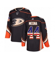Youth Adidas Anaheim Ducks #44 Jaycob Megna Authentic Black USA Flag Fashion NHL Jersey
