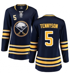 Women's Buffalo Sabres #5 Matt Tennyson Fanatics Branded Navy Blue Home Breakaway NHL Jersey