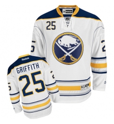 Youth Reebok Buffalo Sabres #25 Seth Griffith Authentic White Away NHL Jersey