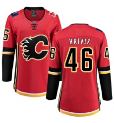 Women's Calgary Flames #46 Marek Hrivik Fanatics Branded Red Home Breakaway NHL Jersey