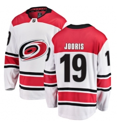 Youth Carolina Hurricanes #19 Josh Jooris Fanatics Branded White Away Breakaway NHL Jersey
