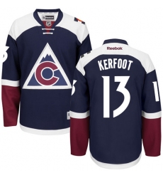 Youth Reebok Colorado Avalanche #13 Alexander Kerfoot Authentic Blue Third NHL Jersey