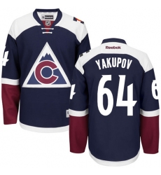 Women's Reebok Colorado Avalanche #64 Nail Yakupov Authentic Blue Third NHL Jersey