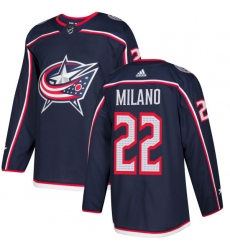 Youth Adidas Columbus Blue Jackets #22 Sonny Milano Authentic Navy Blue Home NHL Jersey