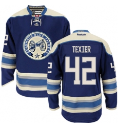 Youth Reebok Columbus Blue Jackets #42 Alexandre Texier Authentic Navy Blue Third NHL Jersey