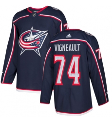 Youth Adidas Columbus Blue Jackets #74 Sam Vigneault Authentic Navy Blue Home NHL Jersey