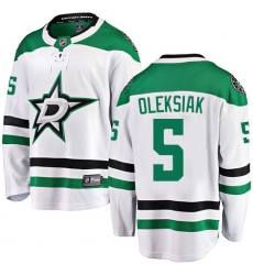 Youth Dallas Stars #5 Jamie Oleksiak Authentic White Away Fanatics Branded Breakaway NHL Jersey