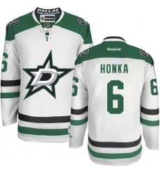 Men's Reebok Dallas Stars #6 Julius Honka Authentic White Away NHL Jersey