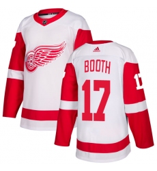 Men's Adidas Detroit Red Wings #17 David Booth Authentic White Away NHL Jersey