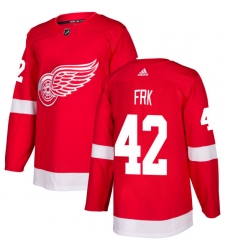 Men's Adidas Detroit Red Wings #42 Martin Frk Authentic Red Home NHL Jersey