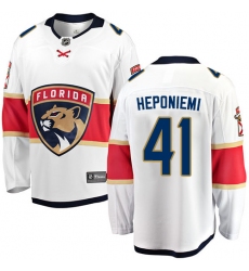 Youth Florida Panthers #41 Aleksi Heponiemi Fanatics Branded White Away Breakaway NHL Jersey