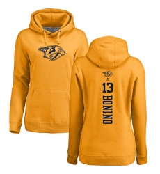 NHL Women's Adidas Nashville Predators #13 Nick Bonino Gold One Color Backer Pullover Hoodie