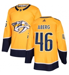 Youth Adidas Nashville Predators #46 Pontus Aberg Authentic Gold Home NHL Jersey