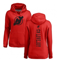 NHL Women's Adidas New Jersey Devils #12 Ben Lovejoy Red One Color Backer Pullover Hoodie