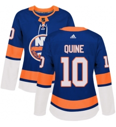 Women's Adidas New York Islanders #10 Alan Quine Premier Royal Blue Home NHL Jersey