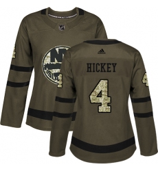 Women's Adidas New York Islanders #4 Thomas Hickey Authentic Green Salute to Service NHL Jersey