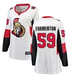 Women's Ottawa Senators #59 Alex Formenton Fanatics Branded White Away Breakaway NHL Jersey