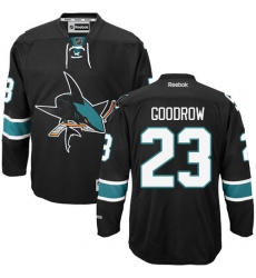 Youth Reebok San Jose Sharks #23 Barclay Goodrow Premier Black Third NHL Jersey
