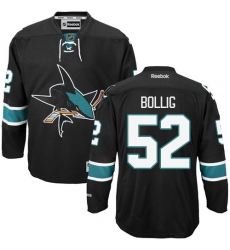 Women's Reebok San Jose Sharks #52 Brandon Bollig Premier Black Third NHL Jersey