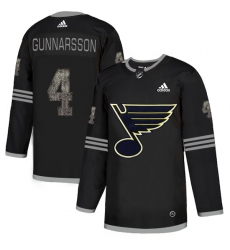 Men's Adidas St. Louis Blues #4 Carl Gunnarsson Black Authentic Classic Stitched NHL Jersey