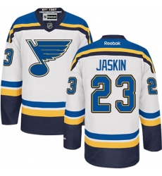 Men's Reebok St. Louis Blues #23 Dmitrij Jaskin Authentic White Away NHL Jersey
