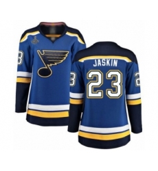 Women's St. Louis Blues #23 Dmitrij Jaskin Fanatics Branded White Away Breakaway 2019 Stanley Cup Champions Hockey Jersey