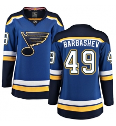 Women's St. Louis Blues #49 Ivan Barbashev Fanatics Branded Royal Blue Home Breakaway NHL Jersey