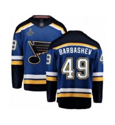 Youth St. Louis Blues #49 Ivan Barbashev Fanatics Branded Royal Blue Home Breakaway 2019 Stanley Cup Champions Hockey Jersey