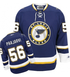 Men's Reebok St. Louis Blues #56 Magnus Paajarvi Authentic Navy Blue Third NHL Jersey