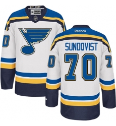 Youth Reebok St. Louis Blues #70 Oskar Sundqvist Authentic White Away NHL Jersey