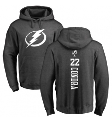 NHL Adidas Tampa Bay Lightning #22 Erik Condra Charcoal One Color Backer Pullover Hoodie