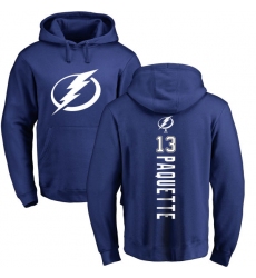 NHL Adidas Tampa Bay Lightning #13 Cedric Paquette Royal Blue Backer Pullover Hoodie