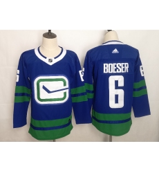 Men's Vancouver Canucks #6 Brock Boeser Blue adidas 2019/20 Alternate Authentic Jersey