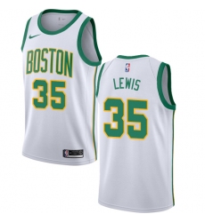 Men's Nike Boston Celtics #35 Reggie Lewis Swingman White NBA Jersey - City Edition